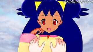 Iris makes love in a passionate Pokémon scene