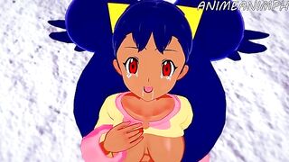 Iris makes love in a passionate Pokémon scene