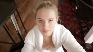 Accidental cum shot on step sister's tits, and she loved it!