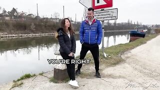 Public doggy style sex with Mini Julia, a horny Austrian star