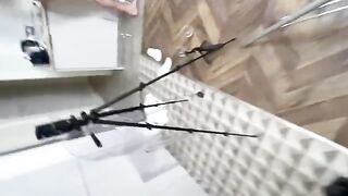 Guys in an intense session, fucking and pissing on a whore