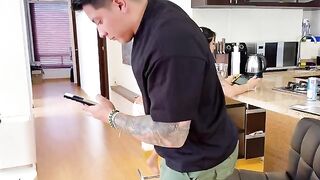 The girl got a great ass, now her stepdad is checking her skills