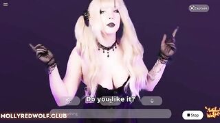 A blonde is on her knees, pleasing her master in this intense Halloween scene