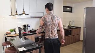 The coffee got cold while the sexy MILF Monique finished