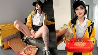 The guy came for the pizza and got a portion of cum