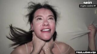 Babe soaks her boyfriend’s dick with her sweet pussy juice