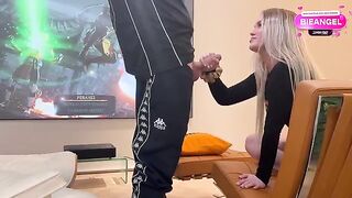 A stunning blonde is eager to engage in intimate encounters with her stepbrother