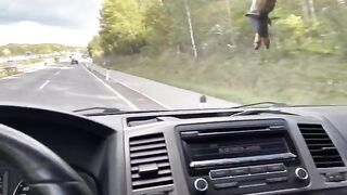 A girl is fucking with an Uber driver in his car