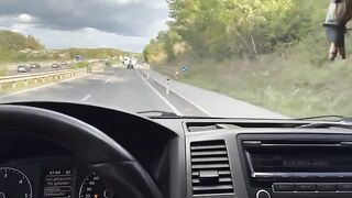 A girl is fucking with an Uber driver in his car
