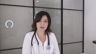 A happy patient has an encounter with her doctor in a steamy session