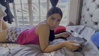 A young woman with a big ass plays a game with her boyfriend, reaching intense climax