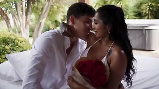A girl gets fucked hard and deep in her tight little hole on Valentine's Day