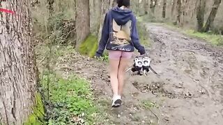 The forest is rustling, and she moans like a passionate one