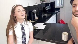 The scholarship is small, but her appetite for cock is huge