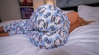 Step mom helps step son with his early morning urges in a taboo scene