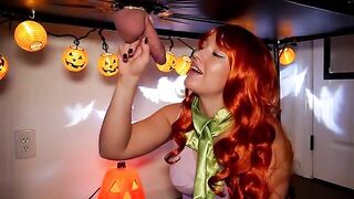 The red-haired beauty Daphne works with her clients in a unique way