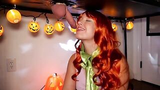 The red-haired beauty Daphne works with her clients in a unique way