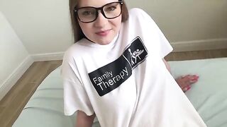 A hot young girl with a juicy bubble butt gets pounded hard in a taboo scenario