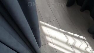 A young cute girl was rolling on the sheet, her pussy wet and ready