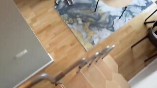 A cute girl has sex with her boyfriend at home in POV style