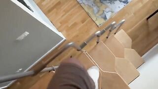 A cute girl has sex with her boyfriend at home in POV style