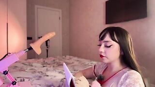 The girl is testing the device to achieve multiple orgasms with it