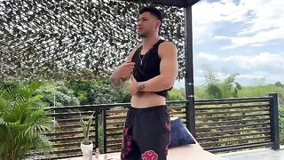 A busty brunette gets fucked hard by a guy with huge cock after massage