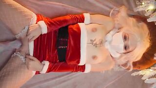 The girl was fucked by a huge cock and she came with cum inside