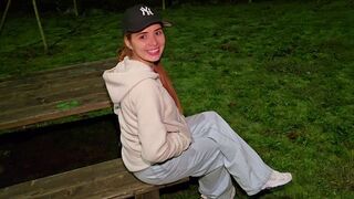 A beautiful woman got fucked by a stranger in the park, it was awesome!
