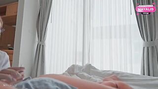 A cute nurse distractes me from her blowjob by screaming loudly
