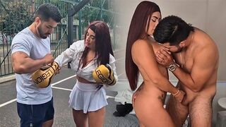 A seductive girl is fucking with her coach in the gym
