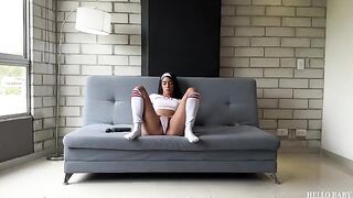 The girl effectively jumps on the cock like a wild animal