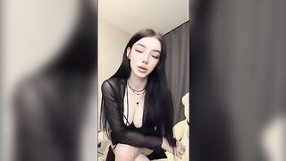 A girl with pink pussy plays with a dildo and orders to fuck