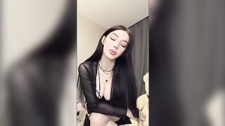 A girl with pink pussy plays with a dildo and orders to fuck