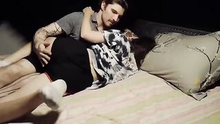 The best position for a gentle orgasm, face down on the sheet
