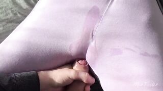 I rub my wet pussy with my thumb and cum inside