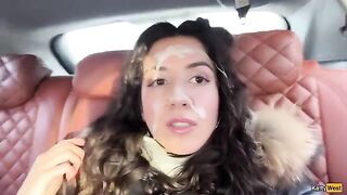 A pretty woman received a lot of fireworks on her face