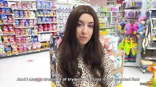 Katty West has sex without a condom with her fan and he comes inside