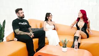 A double blowjob, then one after the other - a thrilling Adam22 scene