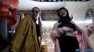 A sexy plumber gets fucked hard by two cute babes, including the stunning John Lemon