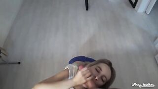 A stepbrother brought his stepsister to a strong orgasm