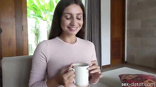Hot brunette from SEX-DATER invited for tea, hardcore sex follows