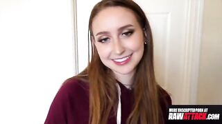 Petite Laney Grey takes a huge cock in her hairy pussy in stunning HD