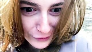 A girl was filmed as a cheap whore in a car