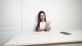 The student got a cumshot on her wet pussy