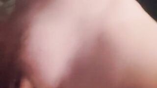 A man played with her nipples and then she sucked his dick through the mask